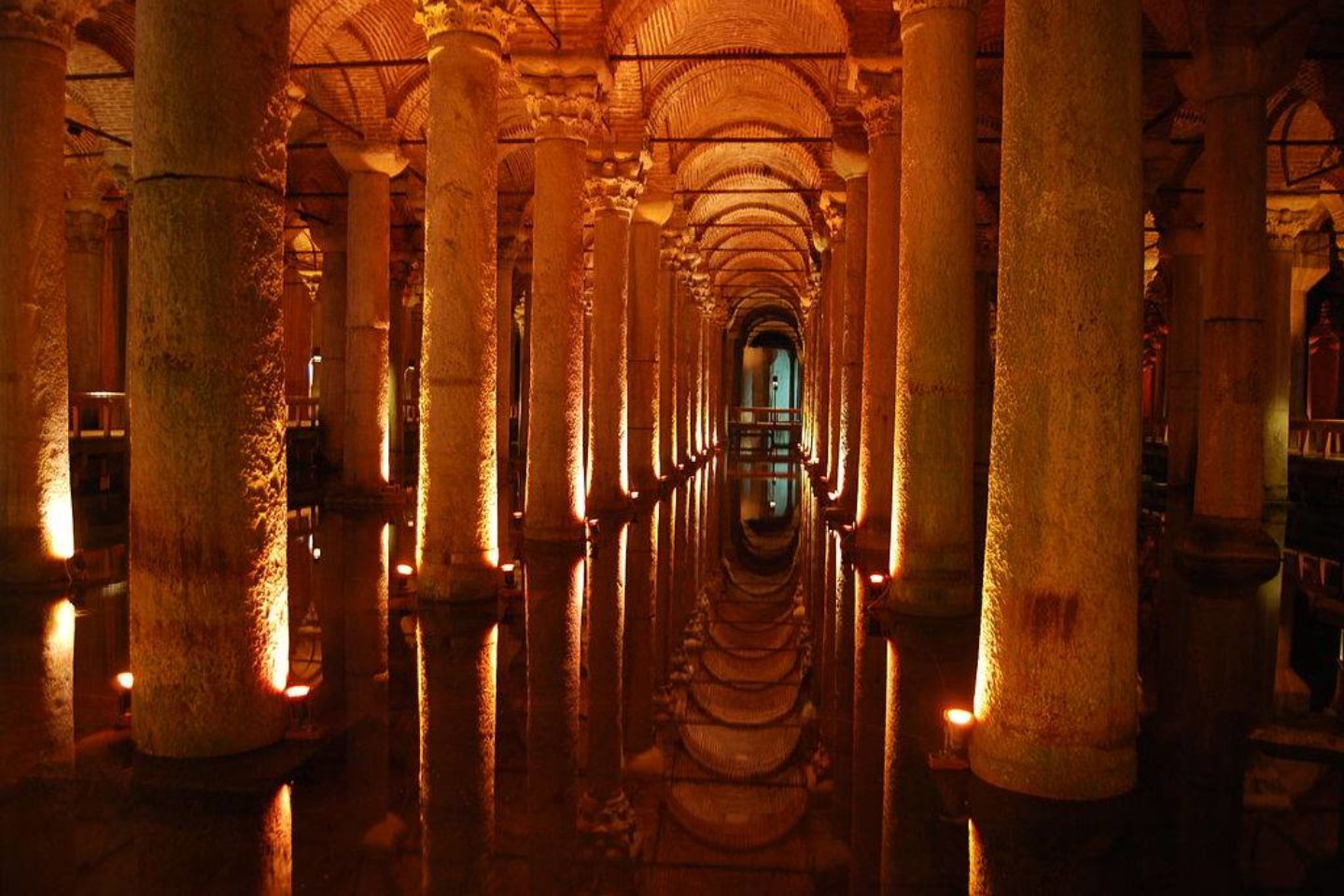 Basilica Cistern under Santa Sofia, Istanbul, Turkey.